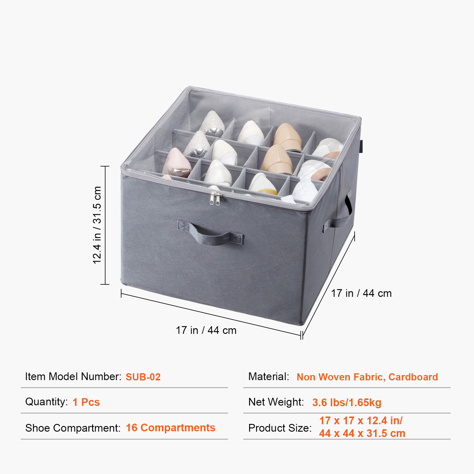 Under Bed Shoe Storage Organizer With Clear Window And Dividers_voghion.com